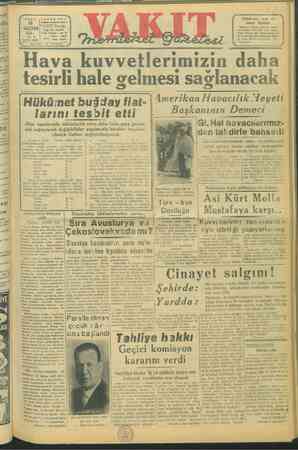 Vakit Gazetesi 10 Haziran 1947 kapağı
