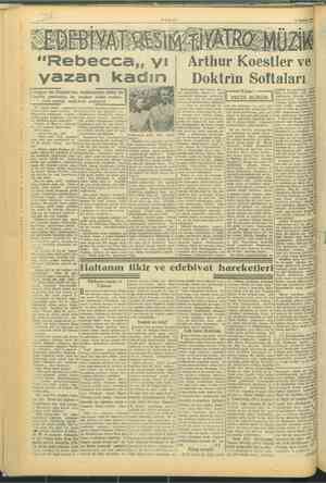  “Rebecca,, yı | Arthur Koestler ve yazan kadın Doktrin Softaları bu meşhur muhar- mülâ katı geçti,, diye Tenkid ne imiş? için