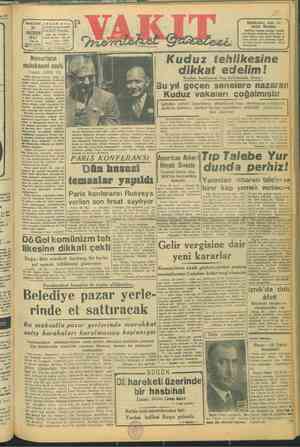 Vakit Gazetesi 30 Haziran 1947 kapağı