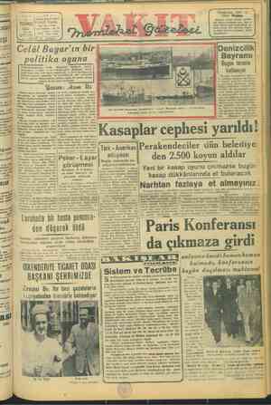 Vakit Gazetesi 1 Temmuz 1947 kapağı