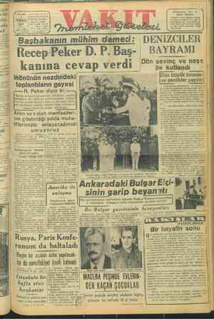 Vakit Gazetesi 2 Temmuz 1947 kapağı