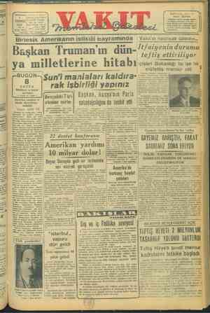 Vakit Gazetesi 5 Temmuz 1947 kapağı