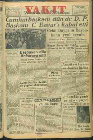Vakit Gazetesi 8 Temmuz 1947 kapağı