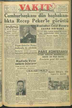 Vakit Gazetesi 9 Temmuz 1947 kapağı