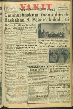 Vakit Gazetesi 10 Temmuz 1947 kapağı