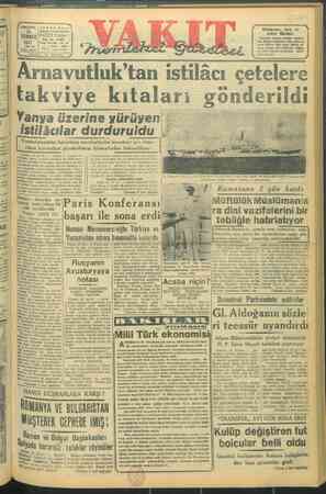 Vakit Gazetesi 16 Temmuz 1947 kapağı