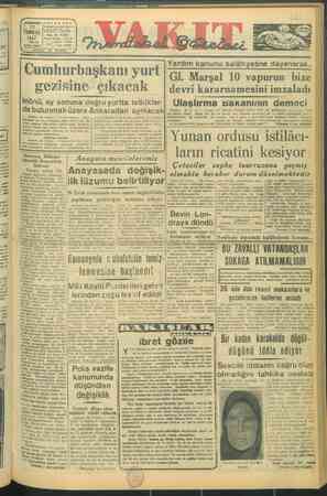 Vakit Gazetesi 17 Temmuz 1947 kapağı