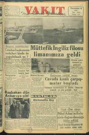Vakit Gazetesi 22 Temmuz 1947 kapağı