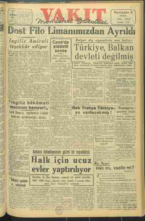 Vakit Gazetesi 27 Temmuz 1947 kapağı