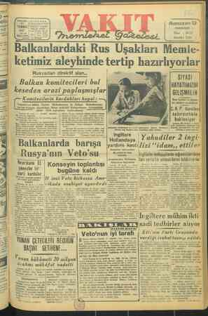Vakit Gazetesi 31 Temmuz 1947 kapağı