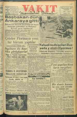 Vakit Gazetesi 14 Ağustos 1947 kapağı
