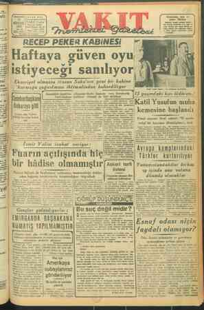 Vakit Gazetesi 23 Ağustos 1947 kapağı