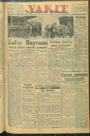 Vakit Gazetesi 31 Ağustos 1947 kapağı