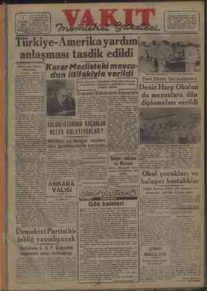 Vakit Gazetesi 2 Eylül 1947 kapağı