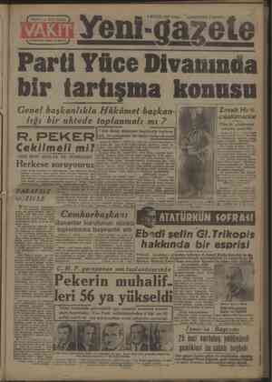 Vakit Gazetesi 9 Eylül 1947 kapağı