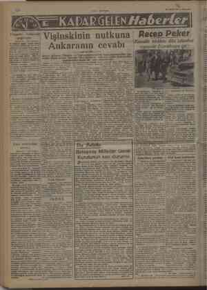    ma EE EMİ 0 : Vakıt — Yeni Gazete ? 20 EYLÜL 1947 w Otimertesi e KADAR GELEN Haberler| skinin nutkuna | Recep Peker...