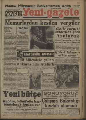 Vakit Gazetesi 28 Eylül 1947 kapağı