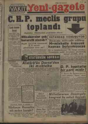 Vakit Gazetesi October 8, 1947 kapağı