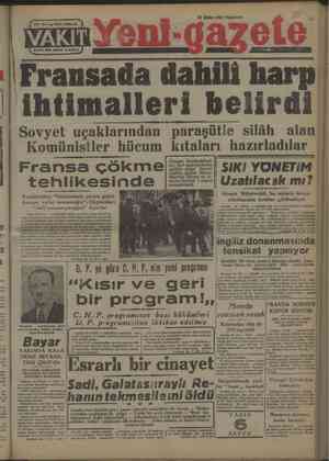 Vakit Gazetesi October 20, 1947 kapağı