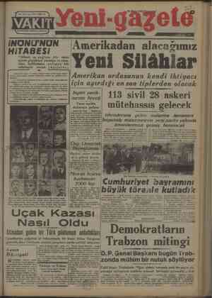 Vakit Gazetesi October 30, 1947 kapağı