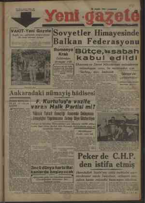 Vakit Gazetesi 31 Aralık 1947 kapağı