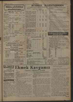    M ARALIK 1947 Çarşamba vakış — Yeni Gazete iSTANBUL BELEDiYESİNDEN ME AY OL SY e e gr e 435 : Birinel e Ben etine 100,...
