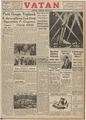 Vatan Gazetesi 12 Eylül 1940 kapağı