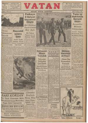 Vatan Gazetesi 14 Eylül 1940 kapağı