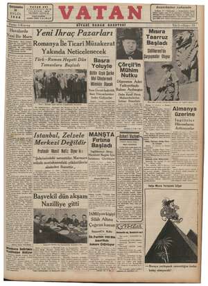 Vatan Gazetesi 18 Eylül 1940 kapağı