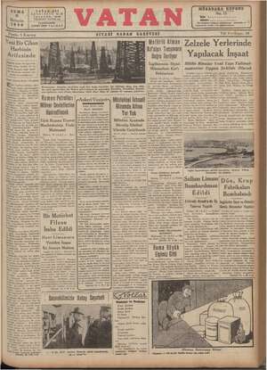 Vatan Gazetesi 11 Ekim 1940 kapağı