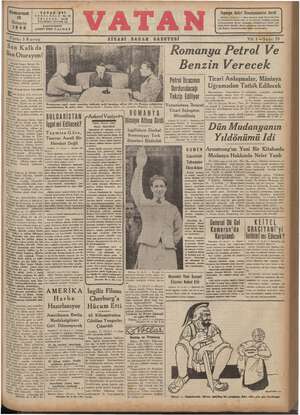 Vatan Gazetesi 12 Ekim 1940 kapağı