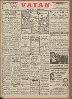 Vatan Gazetesi 1 Kasım 1940 kapağı