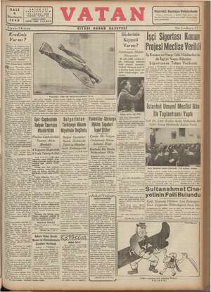 Vatan Gazetesi 5 Kasım 1940 kapağı