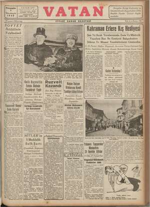 Vatan Gazetesi 7 Kasım 1940 kapağı