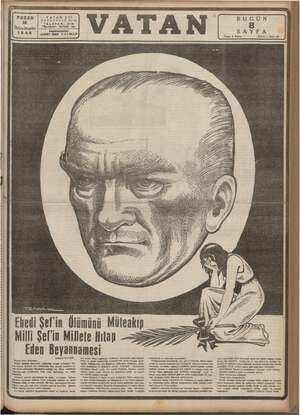 Vatan Gazetesi 10 Kasım 1940 kapağı