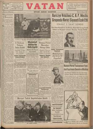 Vatan Gazetesi 13 Kasım 1940 kapağı