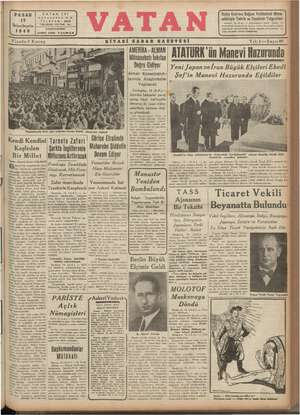 Vatan Gazetesi 17 Kasım 1940 kapağı