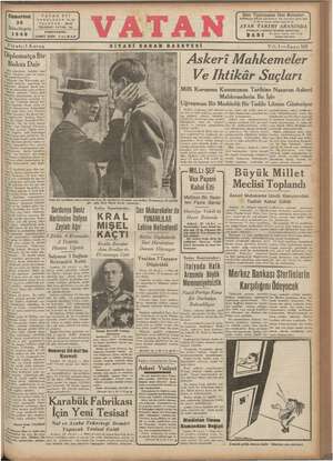 Vatan Gazetesi 30 Kasım 1940 kapağı