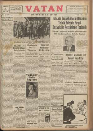 Vatan Gazetesi 1 Aralık 1940 kapağı