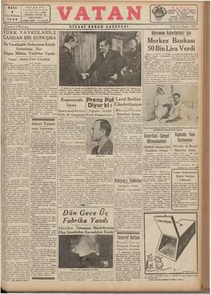 Vatan Gazetesi 3 Aralık 1940 kapağı