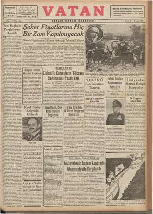 Vatan Gazetesi 7 Aralık 1940 kapağı