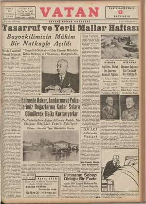 Vatan Gazetesi 13 Aralık 1940 kapağı