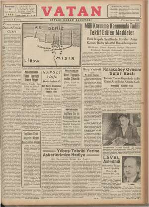 Vatan Gazetesi 16 Aralık 1940 kapağı