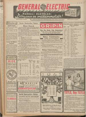    b Birleşik Amerikanın mamulâtıdır. 18-12 940 — Barış yeri a GENERAL ELECTRIC MAĞAZASI Bevodru, isTiKLAL canoesi Wa. 291EL: