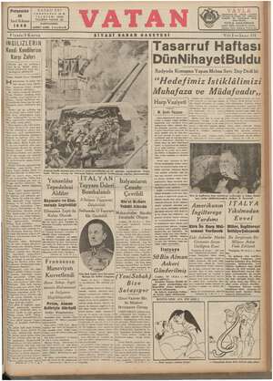 Vatan Gazetesi 19 Aralık 1940 kapağı