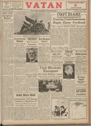 Vatan Gazetesi 20 Aralık 1940 kapağı