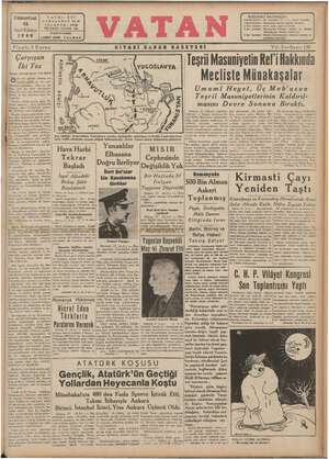 Vatan Gazetesi 28 Aralık 1940 kapağı