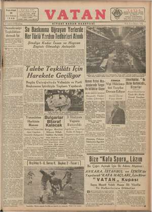 Vatan Gazetesi 30 Aralık 1940 kapağı