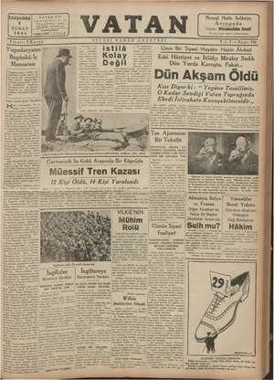 Vatan Gazetesi 5 Şubat 1941 kapağı
