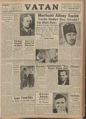 Vatan Gazetesi 6 Şubat 1941 kapağı